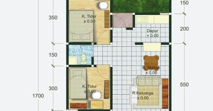 34 Denah  Rumah  3 Kamar Luas  Tanah 60  Meter Yang Indah 