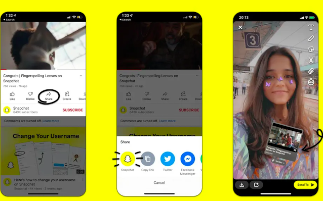يتيح لك سناب شات الآن مشاركة مقاطع فيديو يوتيوب كملصق في لمح البصر