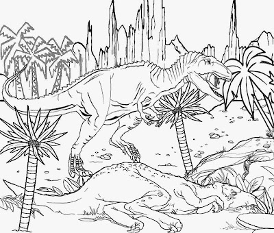 Cretaceous Period scavenger meat eating dinosaur giganotosaurus worlds largest carnivorous coloring