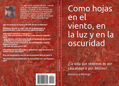 Libro como hojas en el viento en la luz y en la oscuridad