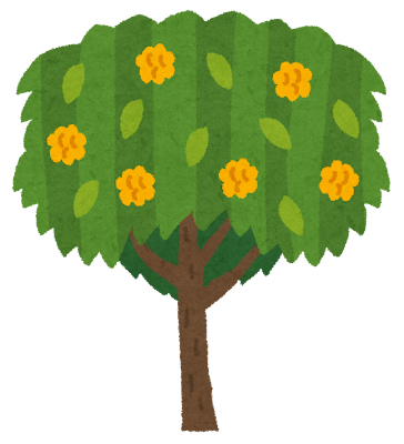 ビワの木のイラスト