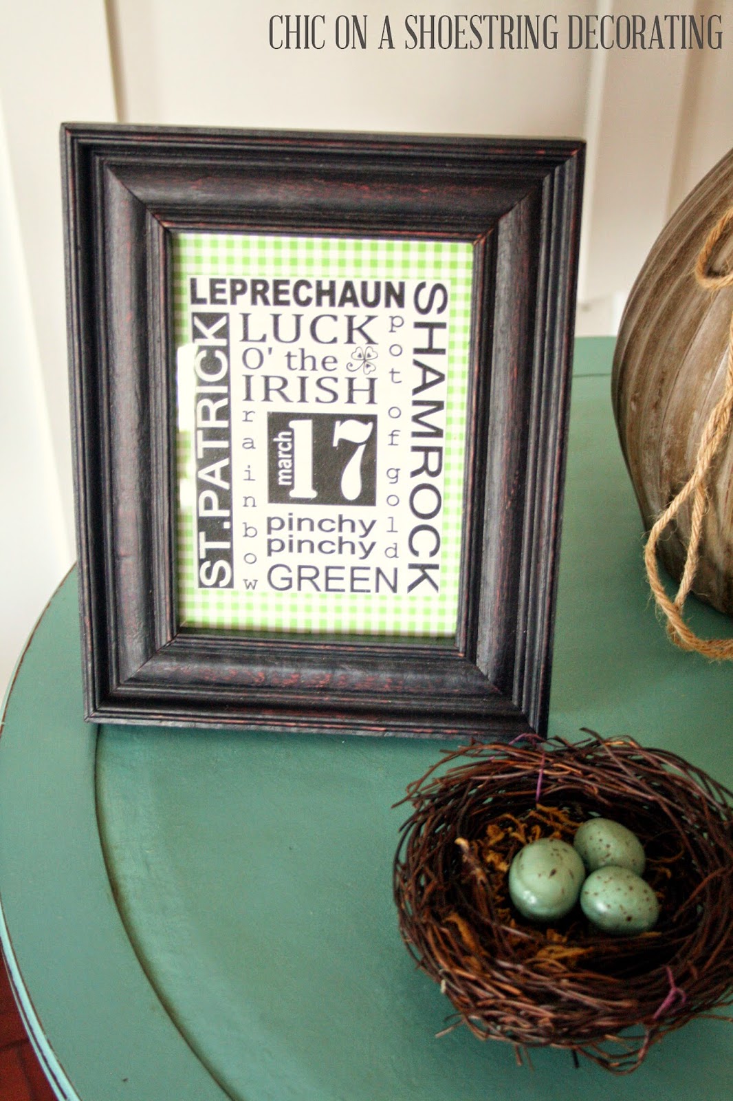 Easy St. Patrick's Day Decor by Chic on a Shoestring Decorating