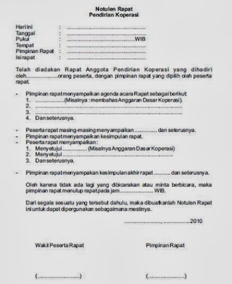 Contoh Notula Rapat Sekolah