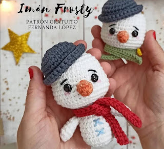 PATRON GRATIS MUÑECO DE NIEVE AMIGURUMI 56245