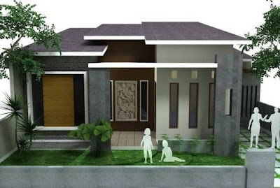 Contoh Gambar Desain Rumah Minimalis 1 Lantai Type 45