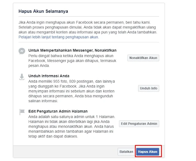 Cara Menonaktifkan dan Menghapus Akun Facebook