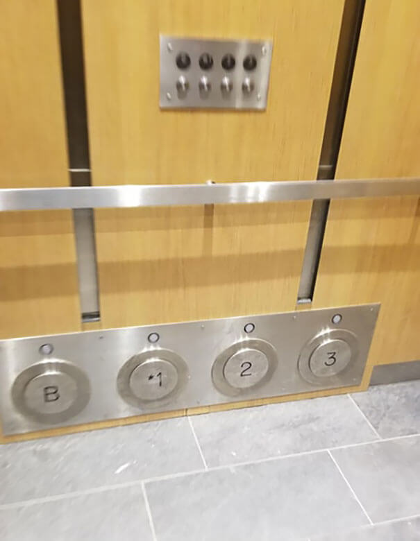20 Brilliant Ideas That Should Become Reality Everywhere - This Elevator Has Buttons You Can Kick