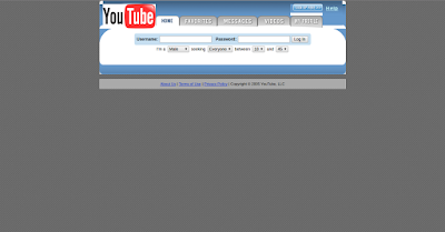 Youtube homepage on 28th April 2005