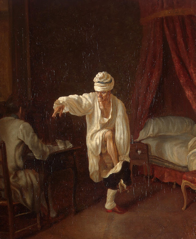 Voltaire's Morning by Jean Huber - Genre Painting from Hermitage Museum