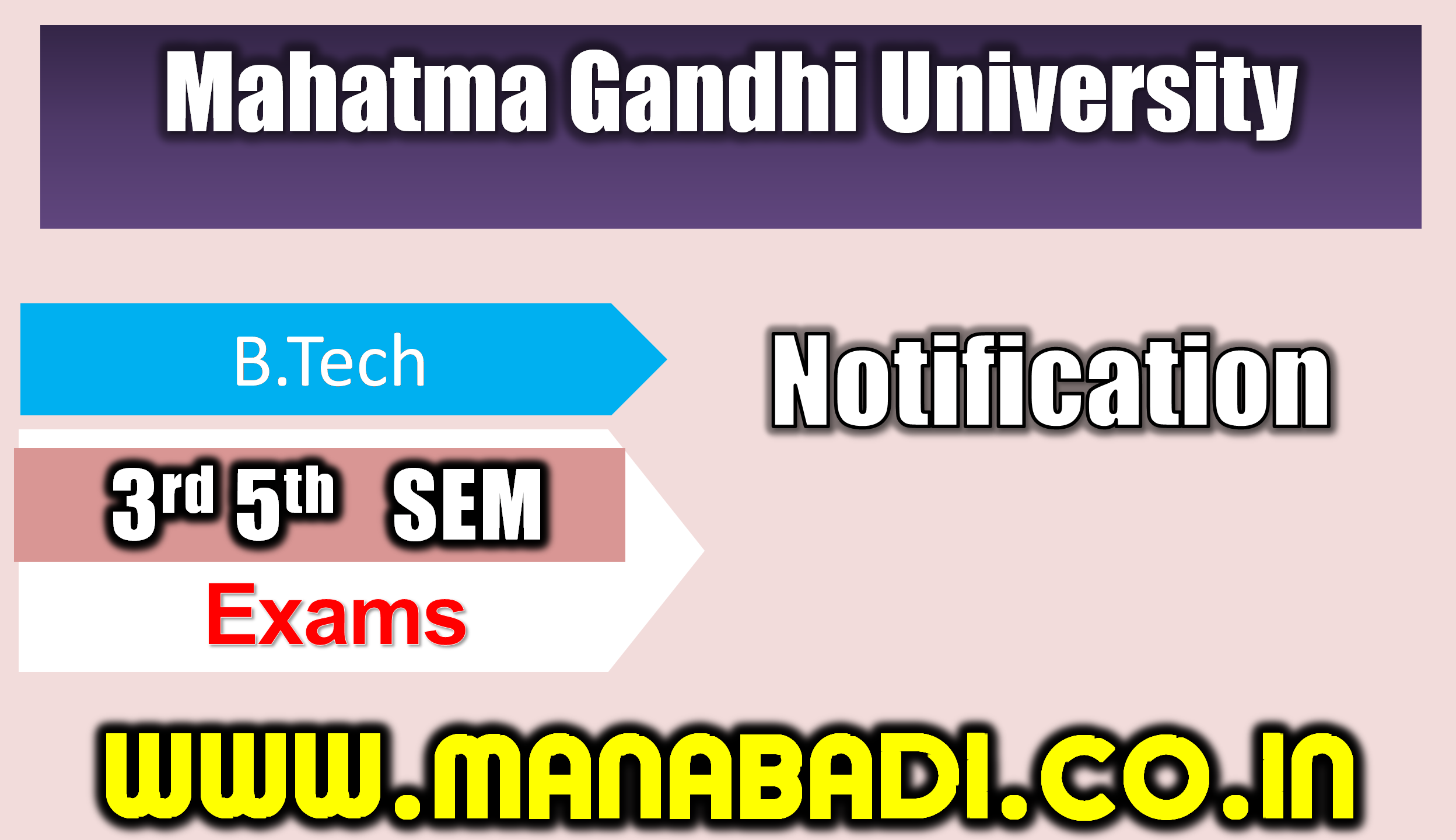 Mahatma Gandhi University B.Tech 3rd & 5th Sem Reg Exam Nov -2023 Fee Notification