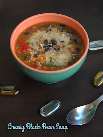 Vegetable Cheesy Black Bean soup