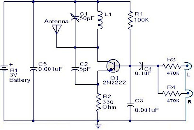 FM transmitter circuit using 2N2222