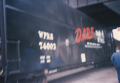 Willamette & Pacific Woodchip Car #74003 at Union Station in Portland, Oregon