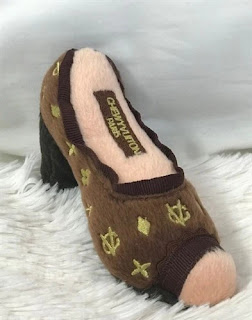 Brown Chewy Vuiton Shoe Plush Toy - posh puppy boutique