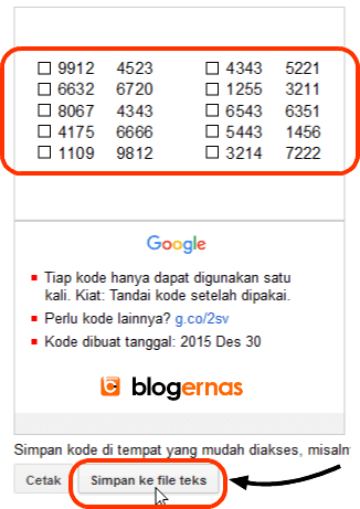 Cara Mendapatkan Kode Cadangan Verifikasi Gmail