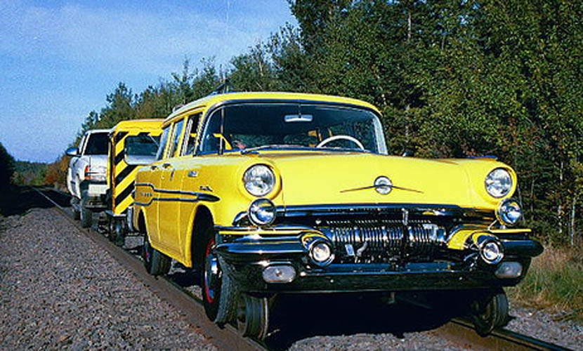 1957 Pontiac Chieftain Safari Station Wagon that a family used to cruise 
