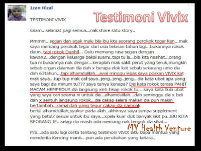 Testimoni berhenti merokok Vivix