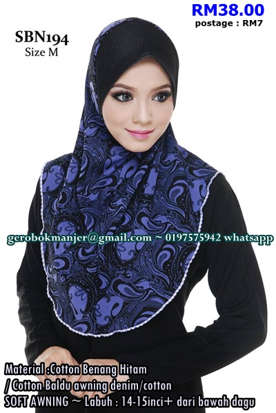 TUDUNG COTTON PRINTED HUMAIRA SAIZ M