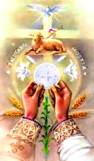 Flying dove and lamb in the Jesus Christ Holy Communion Picture