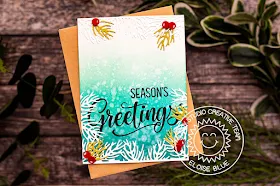 Sunny Studio Stamps: Christmas Garland Frame Dies Season's Greetings Christmas Card by Eloise Blue