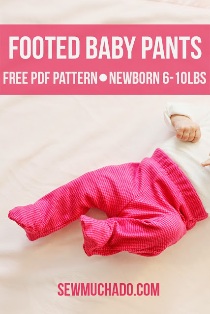 Comfortable baby footed pants sewing pattern 