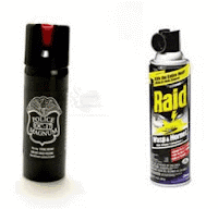 Wasp spray vs. pepper spray 