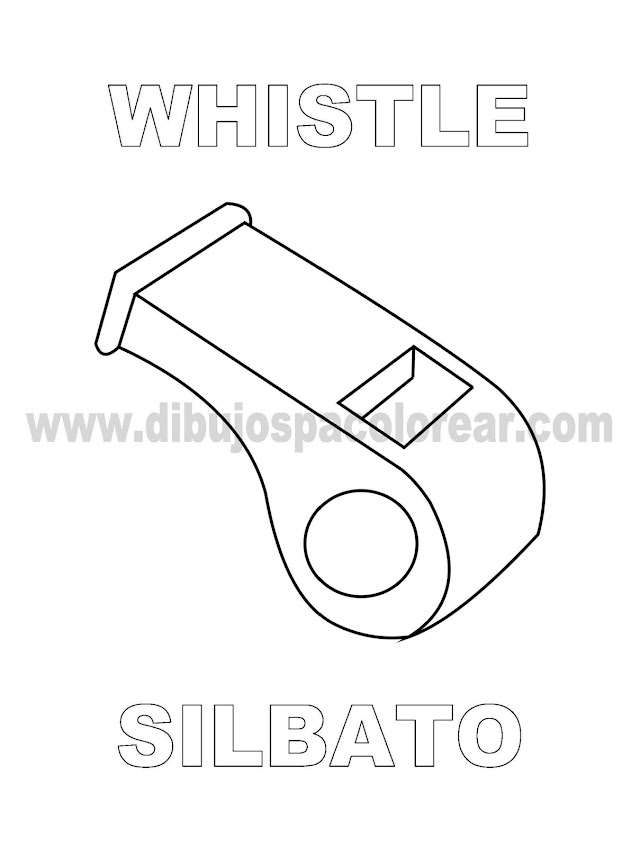 Dibujos Inglés - Español con S: Whistle - Silbato