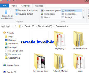 creare cartella invisibile