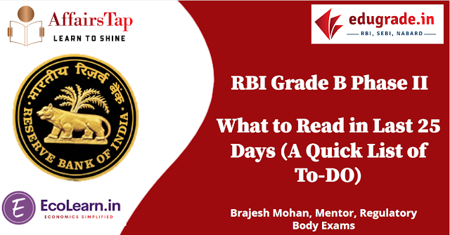 What to Read for RBI Grade B Phase II in 25 Days (To Do List)