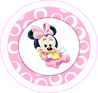 Toppers o Etiquetas de Minnie Primer Año  para imprimir gratis.