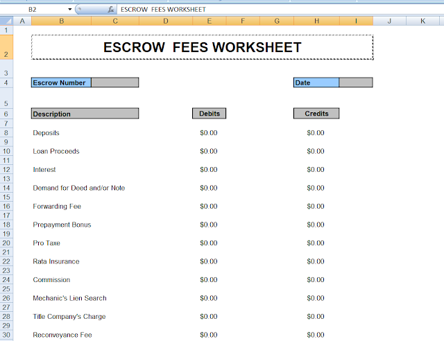 Worksheet_Escrow Fees