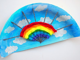 Weave a rainbow! Fun Rainbow Paper Plate Weaving Art and Craft Project for kids