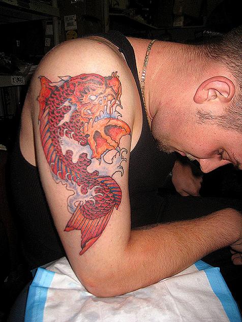 side tattoos for guys. Japanese Koi Fish Tattoos