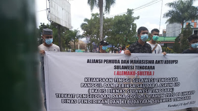 Alemako Gelar Aksi Desak Kejati Sultra usut Dugaan Korupsi di Dinas Pendidikan dan Kebudayaan Sultra 