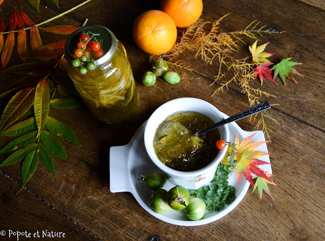 confiture de tomates vertes à l'orange et au fenouil © Popote et Nature