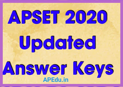 APSET 2020 Updated Answer Keys