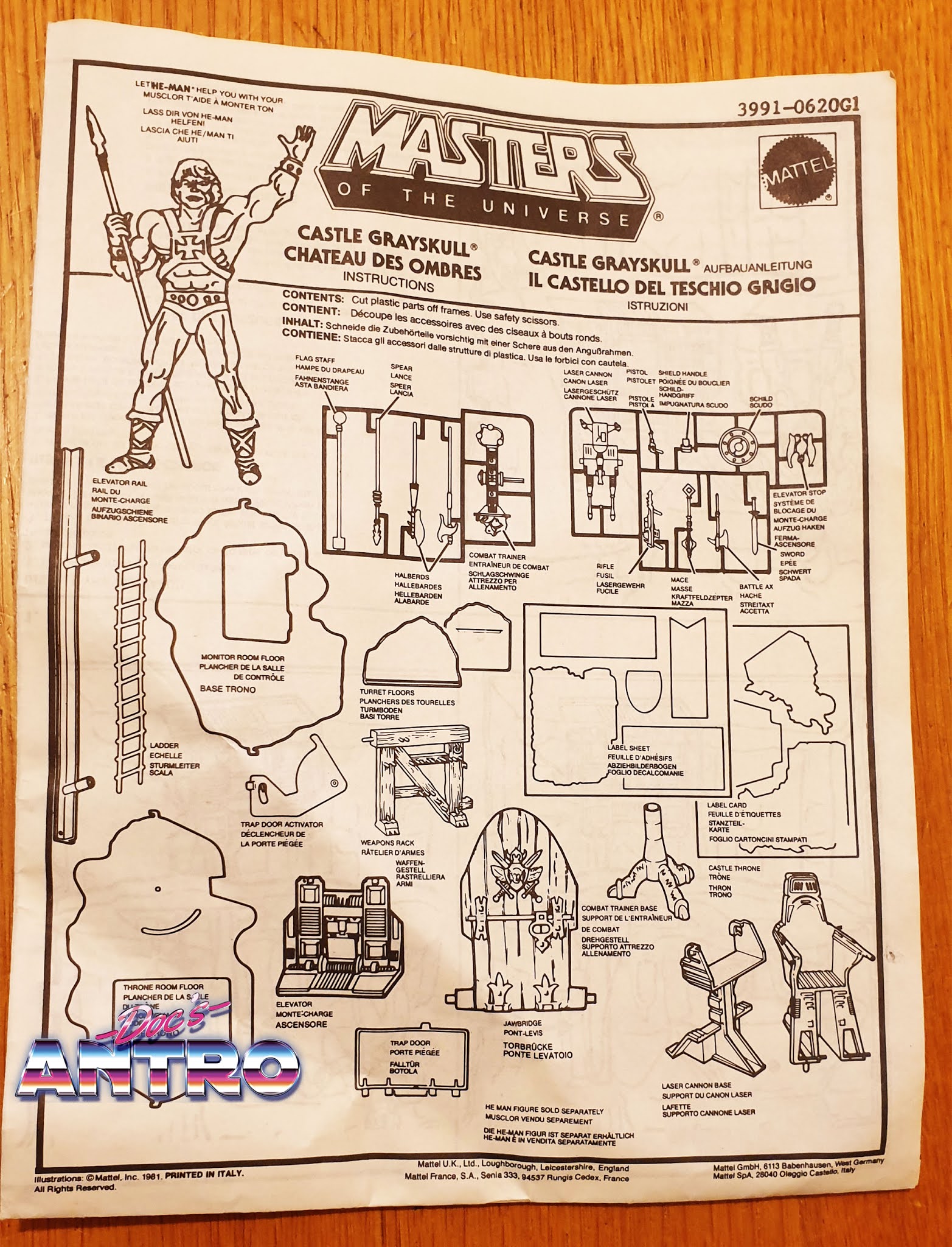 Castello di Grayskull Masters of the Universe 1983 castle grayskull italy antro