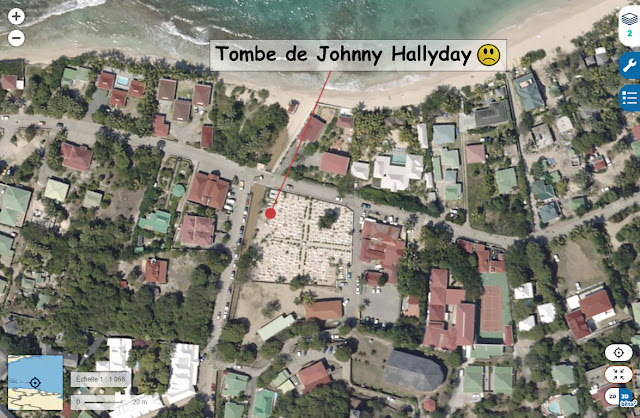 Tombe de Johnny Hallyday à Saint-Barthélémy