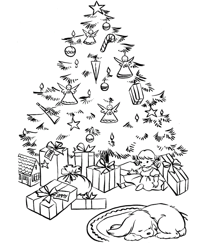 Beautiful Christmas Tree And kids Colour Drawing HD Wallpaper
