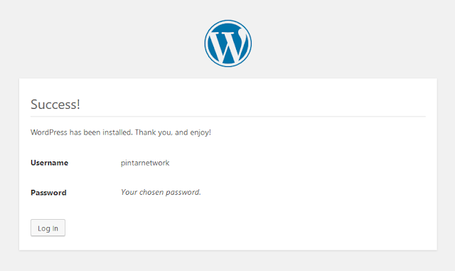 wordpress telah terinstall