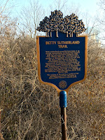 Plaque for Betty Sutherland hiking trail Toronto