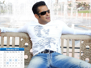 Salman Khan Desktop Calendar 2013