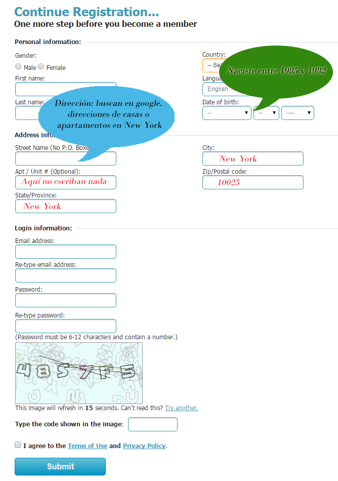 Instrucciones para registarse a Globaltestmarket