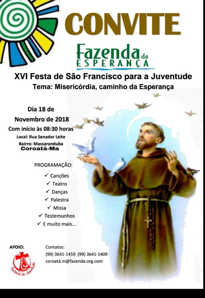  Fazenda da Esperança realiza sua XVI Festa de São Francisco para a Juventude