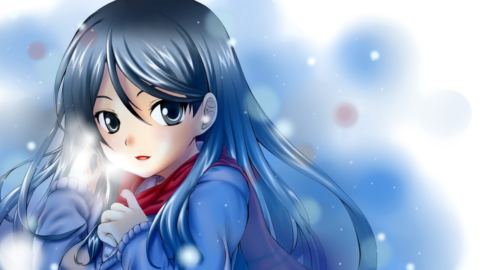 Beautiful Winter Anime Girl