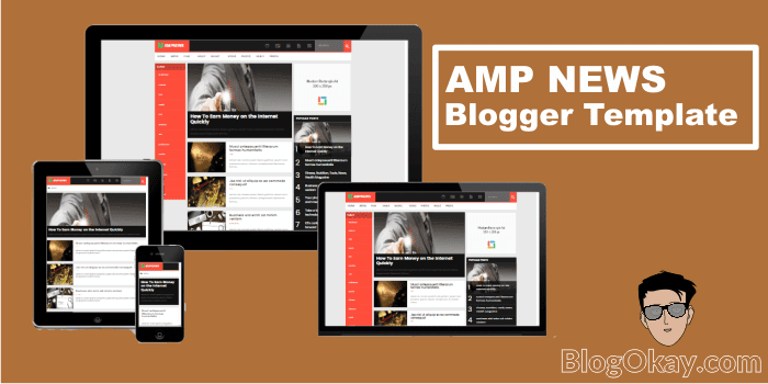 4 AMP HTML Blogger Template Free Download