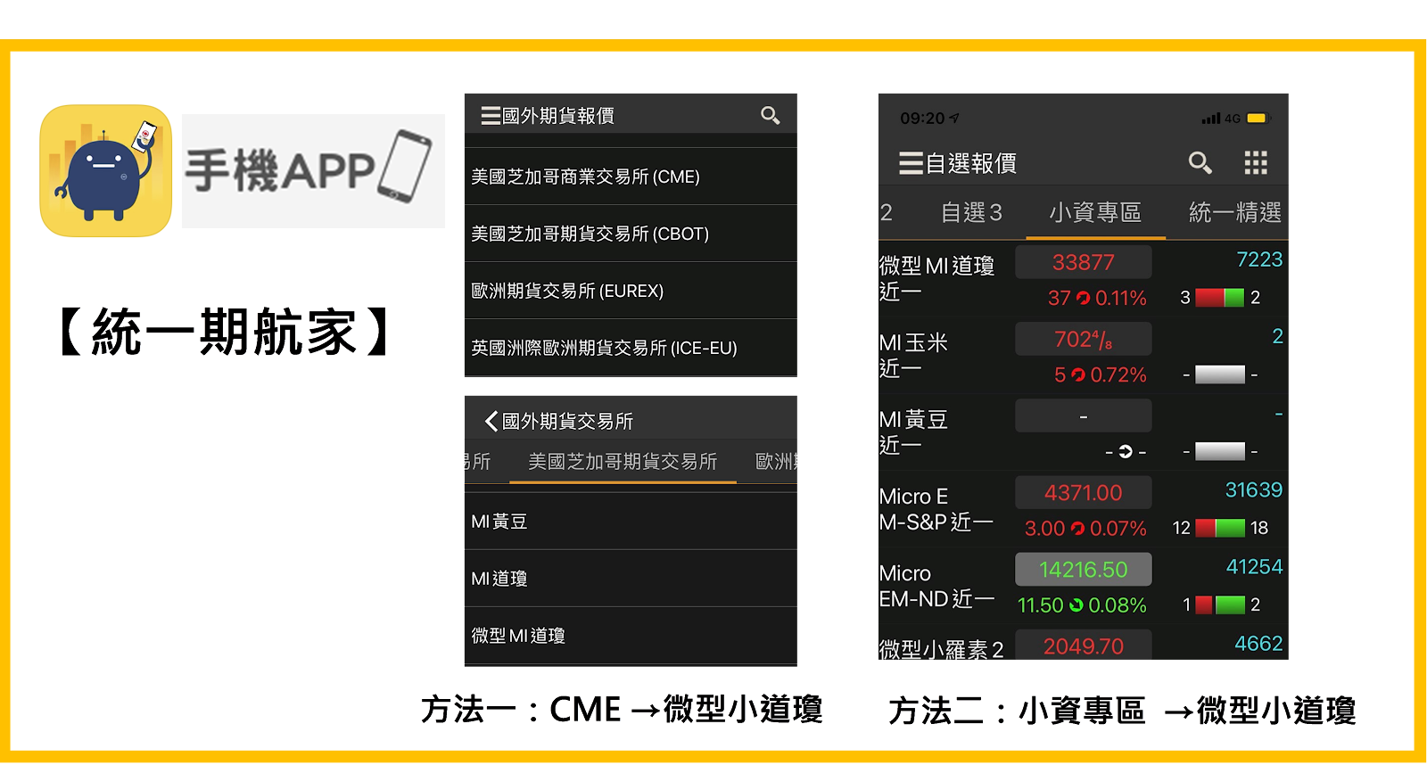 [微型期貨]如何加入自選( 統一期航家/手機APP )