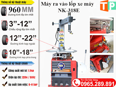 Máy ra vào lốp xe máy NK318E