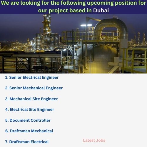 We are looking for the following upcoming position for our project based in Dubai