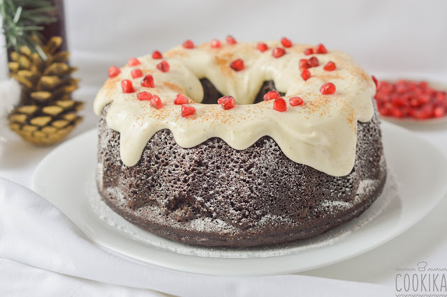 carob cake with ginger, spices and cream cheese gingerbread frosting